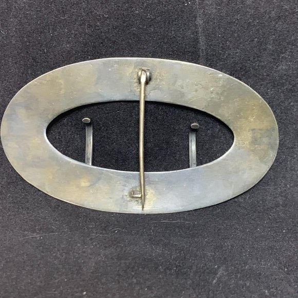 Victorian Unger Brothers Sterling Silver Sash Buckle Signed Broken clasp (2550) - Picture 8 of 9